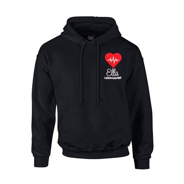 Healthcare Nursing Red Heartbeat Design Pullover Hoodie - Image 2