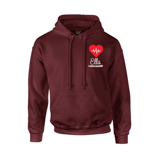 Healthcare Nursing Red Heartbeat Design Pullover Hoodie - Image 3