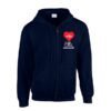 Healthcare Nursing Red Heart Beat Design Zipped Hoodie