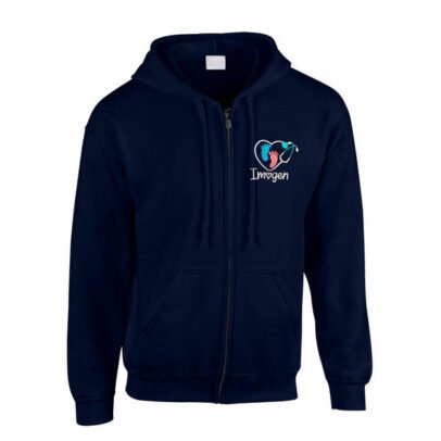 Healthcare Nursing Stethoscope Baby Feet Design Zipped Hoodie
