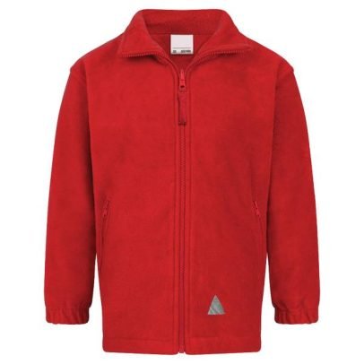 Red Primary School Fleece With Embroidered Logo