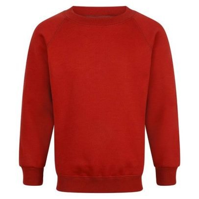 Red Primary School Jumper With Embroidered Logo