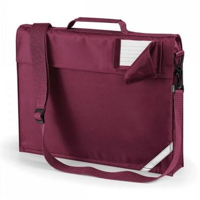 Burgundy Primary School Book Bag With Strap & School Logo