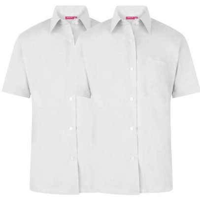 2 x Girls White School Shirts