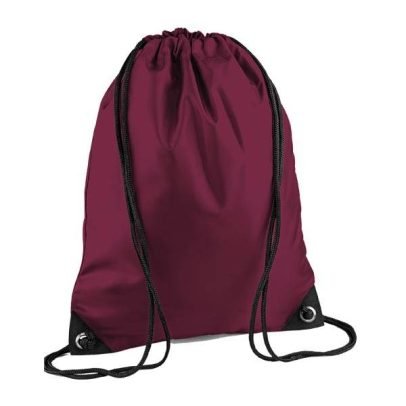 Burgundy School Pump Bag with Embroidered School Logo