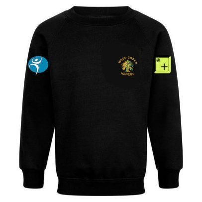 Wood Green Academy Black School Jumper With 3 Embroidered Logos