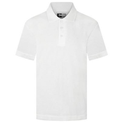 White School Polo With Embroidered Logo